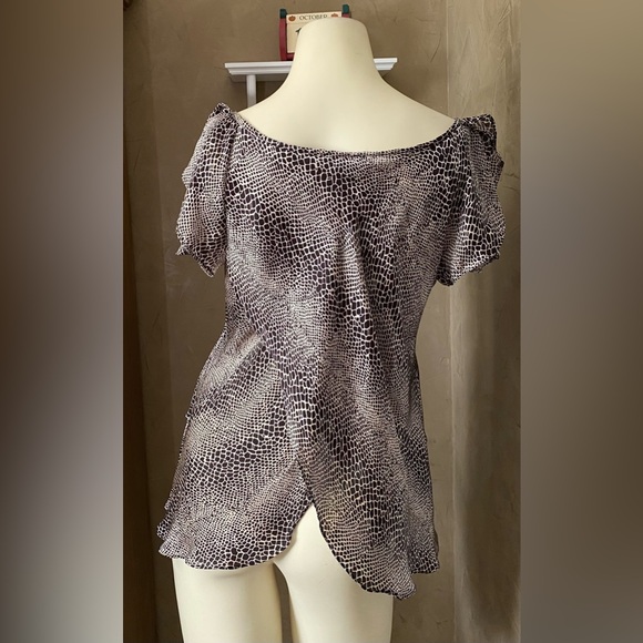 Violet & Claire Tops Blouse Leopard Print Layered wrap women’s size M - Picture 4 of 15